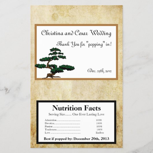 Magnetron Popcorn Wrapper Geisha Flyer (Voorkant)