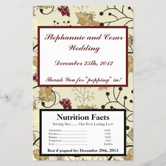 Magnetron Popcorn Wrapper Herfst Bloemen/takken Flyer (Voorkant)