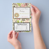 Magnetron Popcorn Wrapper Lente Roze/Groene Bloeme Flyer (Hand)