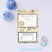 Magnetron Popcorn Wrapper Lente Roze/Groene Bloeme Flyer (Enkel)