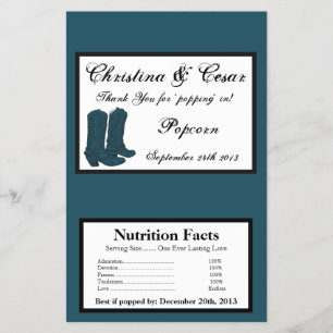 Magnetron Popcorn Wrapper Western Blauw Cowboy Boo Flyer