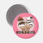Magnets amateurs de crème glacée (Recto/Verso)
