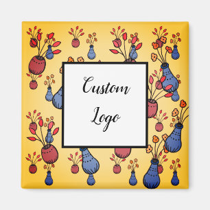 Magnets carré de logo personnalisés, remplacez vot