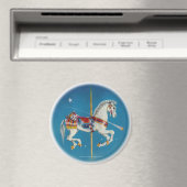Magnets - Cheval de carrousel rouge, blanc et bleu (In Situ (Lave-vaisselle))