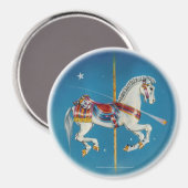 Magnets - Cheval de carrousel rouge, blanc et bleu (Recto/Verso)