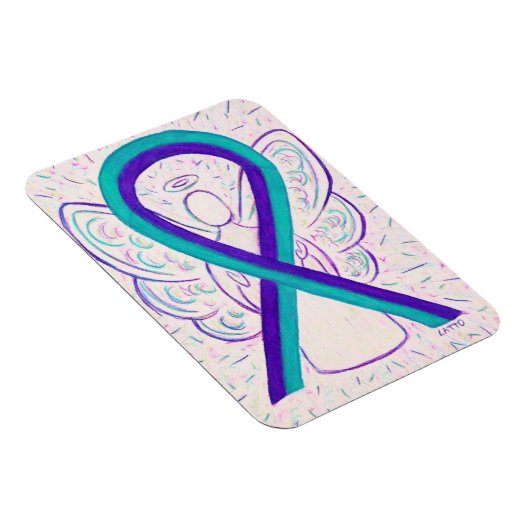 Magnets d'angle de ruban de sensibilisation Turquo (Côté Droit)