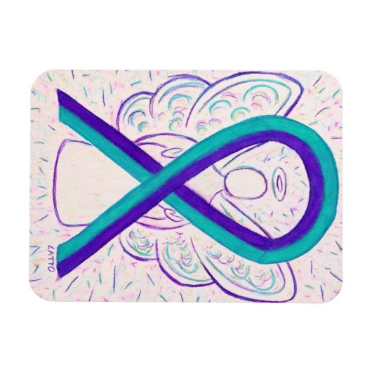 Magnets d'angle de ruban de sensibilisation Turquo (Horizontal)