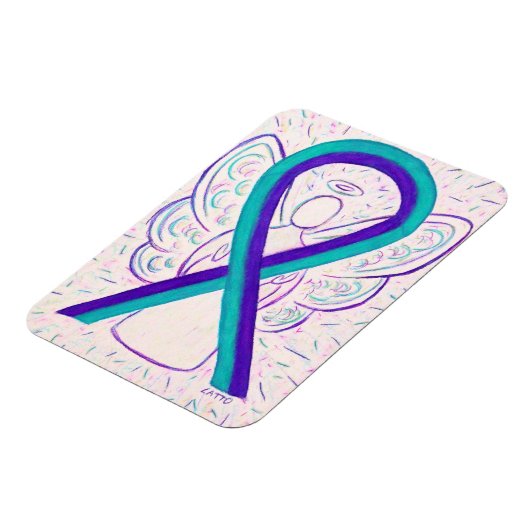 Magnets d'angle de ruban de sensibilisation Turquo (Côté Gauche)