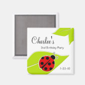 Magnets d'anniversaire de Red Ladybug (Recto/Verso)