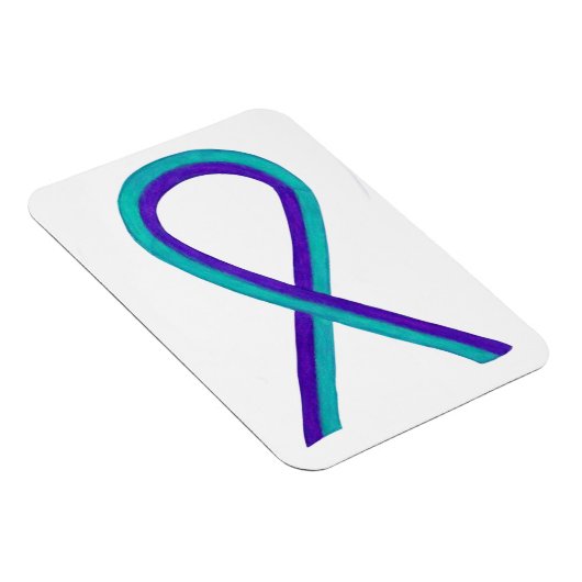Magnets d'art du ruban turquoise et violet (Côté Droit)