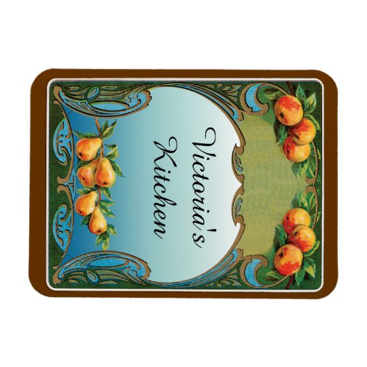 Magnets d'art personnalisé Pears Deco (Horizontal)