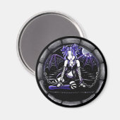 magnets d'art poilu gothique "à chaînette bleue" (Recto/Verso)
