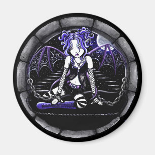 magnets d'art poilu gothique "à chaînette bleue"
