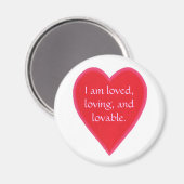 Magnets de coeur, je suis aimée, aimante, et aimab (Recto/Verso)