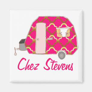Magnets de design de caravane Vintage rétro person