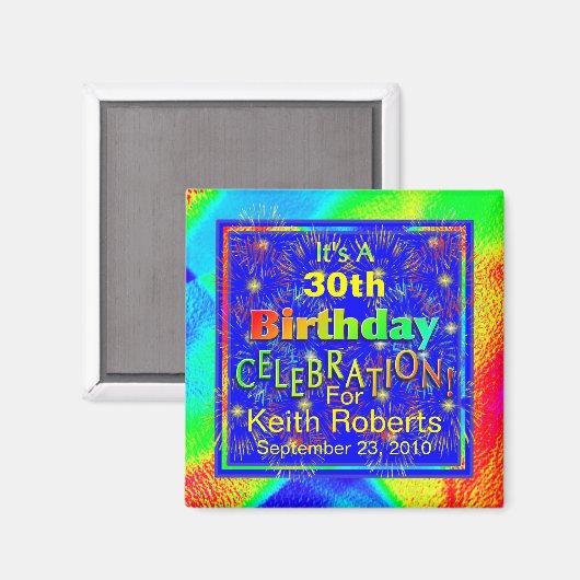 Magnets de fête d'anniversaire (Recto/Verso)