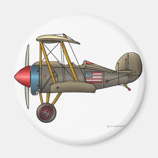 Magnets de l'avion Vintage Biplane (Devant)