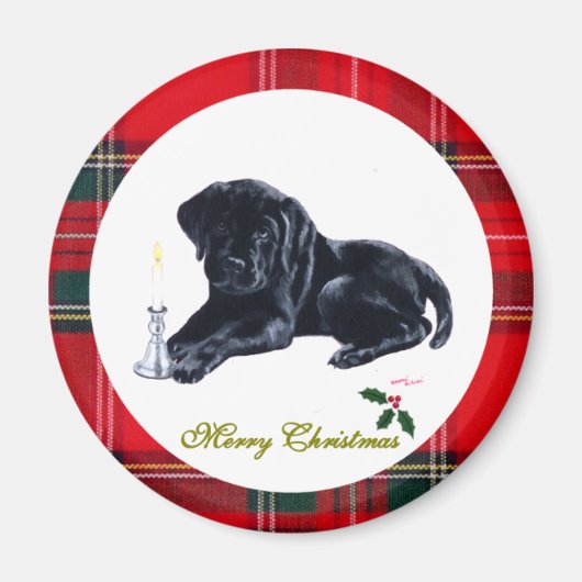 Magnets de Noël des marionnettes du Black Lab (Devant)