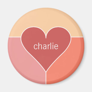 Magnets de nom personnalisé Motif de coeur