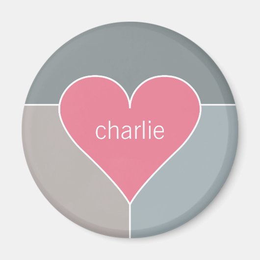 Magnets de nom personnalisé Motif de coeur (Devant)