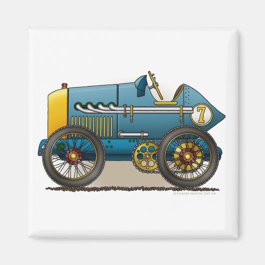Magnets de voitures Vintage bleu (Devant)