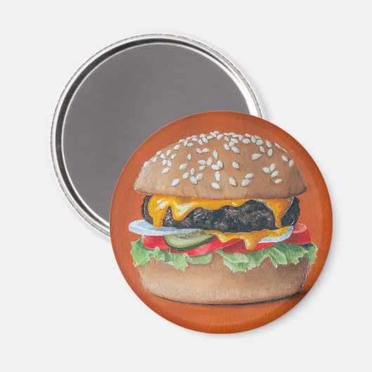 Magnets d'illustration Hamburger (Recto/Verso)
