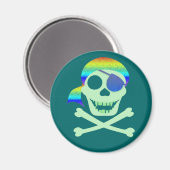Magnets du crâne vert du pirate (Recto/Verso)