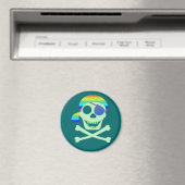Magnets du crâne vert du pirate (In Situ (Lave-vaisselle))