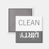 Magnets propres ou sales DIshwasher Étiquette gris (Recto/Verso)