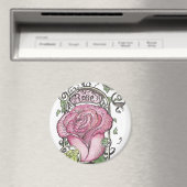 Magnets Roses inspirés par Mucha (In Situ (Lave-vaisselle))