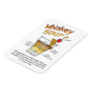 MAGNETS - WHISKEY SOUR COCKTAIL RECEPE & ART