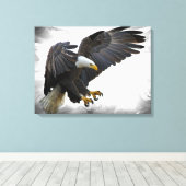 Magnificant Bald Eagle in Flight Canvas Afdruk (Insitu (Houten vloer))