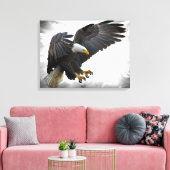 Magnificant Bald Eagle in Flight Canvas Afdruk (Insitu (Woonkamer))