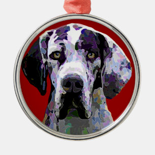 Magnificant Great Dane European Harlequin Ornament