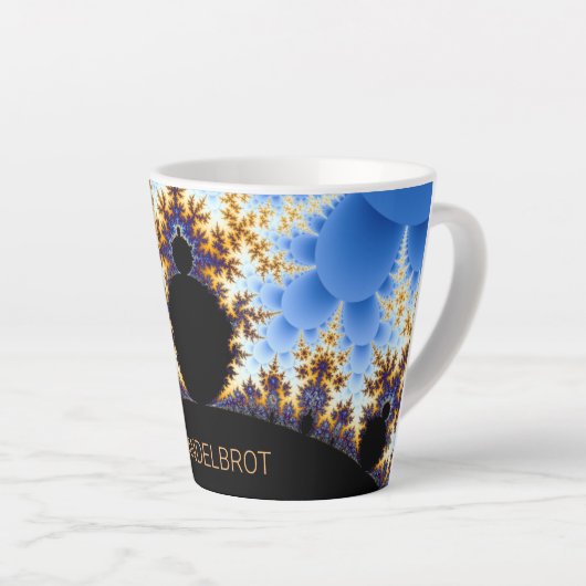 Magnificant Mandelbrot Fractal Latte Mok (Rechterhoek)