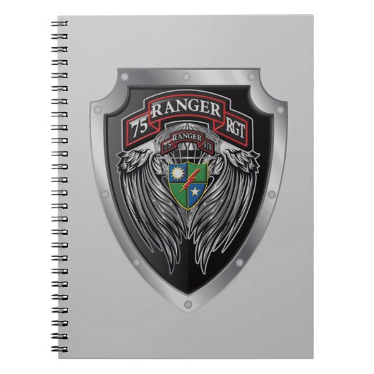 Magnificant STB Bat 75th Ranger Regimental Scroll Notitieboek (Voorkant)