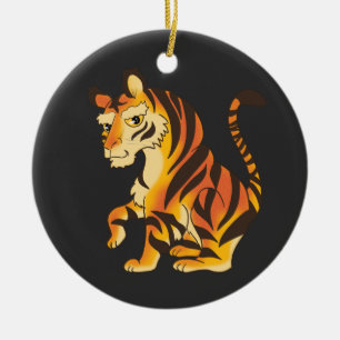 Magnificant tijger en Oriental Dragon Keramisch Ornament