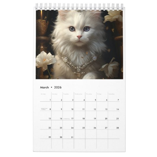 Magnificent Cats Wall Calendrier 2024 (Mar 2026)