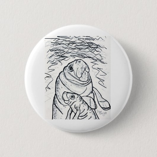 Magnificent Manatee Ronde Button 5,7 Cm (Voorkant)