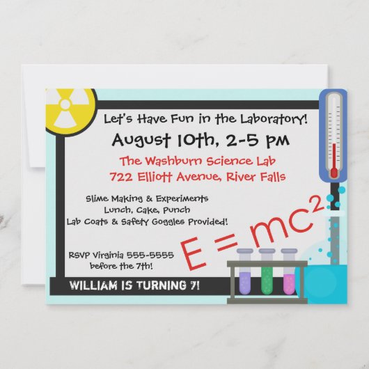 Magnifier le verre Boy Scientifique Invitation Ann (Dos)