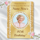 Magnifique, 80e anniversaire Invitations avec PHOT