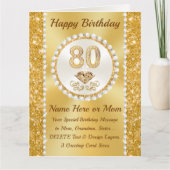 Magnifique, 80e carte d'anniversaire pour maman, m (Devant)