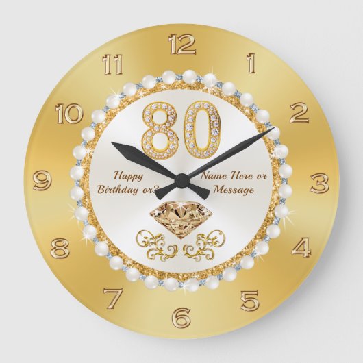 Magnifique, 80e horloge d'anniversaire, 80e cadeau (Recto)
