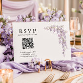 Magnifique Aquarelle Wisteria QR Code Wedding RSVP