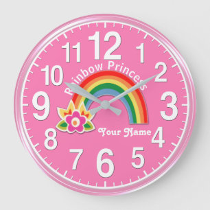 Magnifique arc-en-ciel Princesse Horloge PERSONNAL