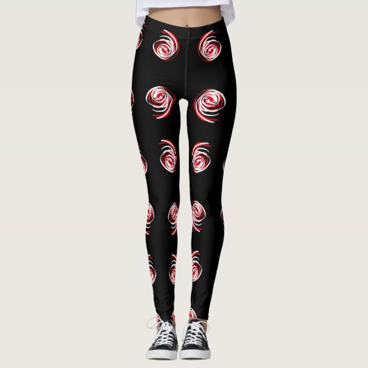 Magnifique Art Abstrait Spiral Impression Leggings (Devant)