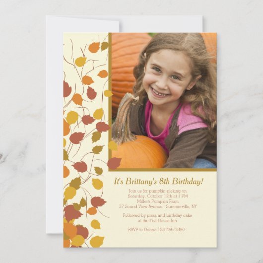 Magnifique automne photo Invitation (Devant)