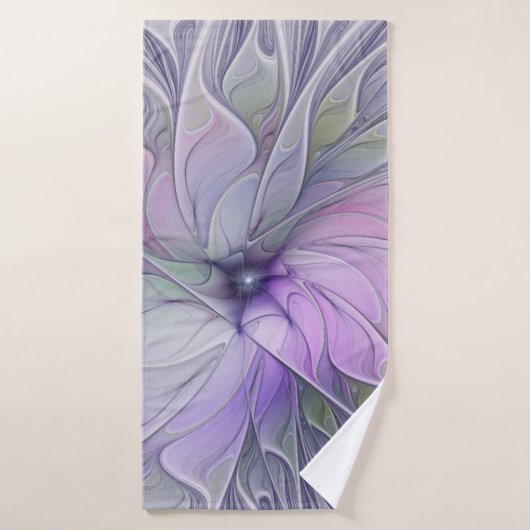 Magnifique beauté moderne abstraite fleur d'art fr (Serviette de bain)