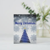 Magnifique Belle Carte Bleue Sparkly Holiday (Debout devant)