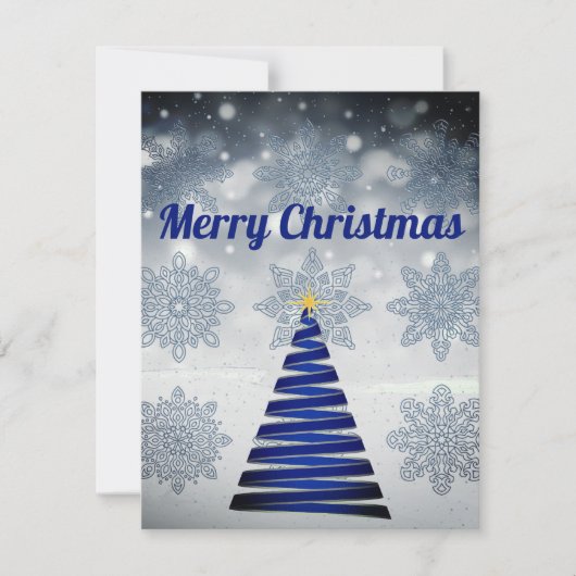 Magnifique Belle Carte Bleue Sparkly Holiday (Devant)